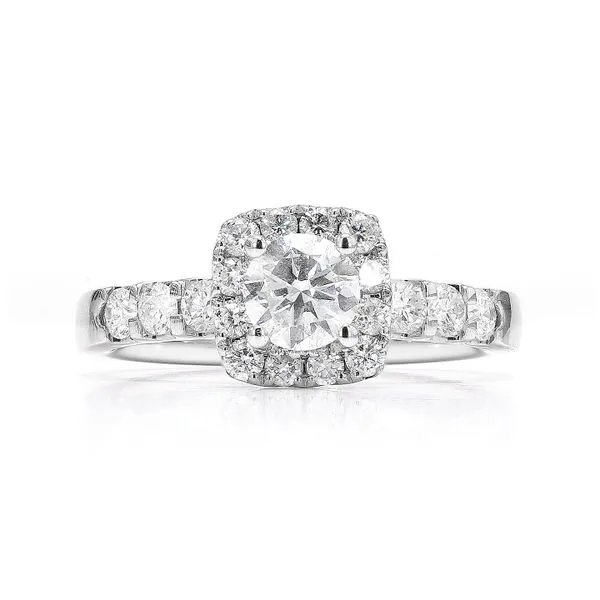 14K White Gold 1.26ctw Halo Diamond Engagement Ring Raleigh Diamond Fine Jewelry Raleigh, NC