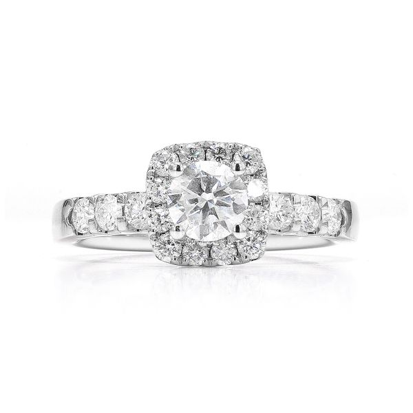 14K White Gold 1.26ctw Halo Diamond Engagement Ring Raleigh Diamond Fine Jewelry Raleigh, NC