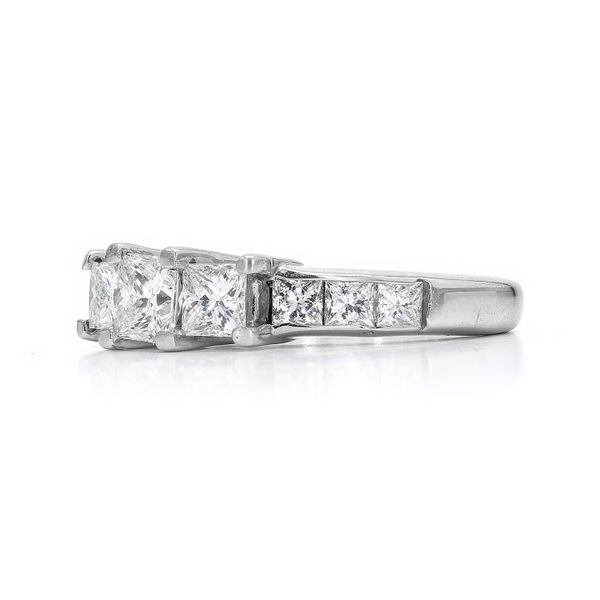 Estate The Leo 18K Platinum 1.52ctw F-G/VS1-VS2 3-Stone Princess Cut Diamond Image 2 Raleigh Diamond Fine Jewelry Raleigh, NC