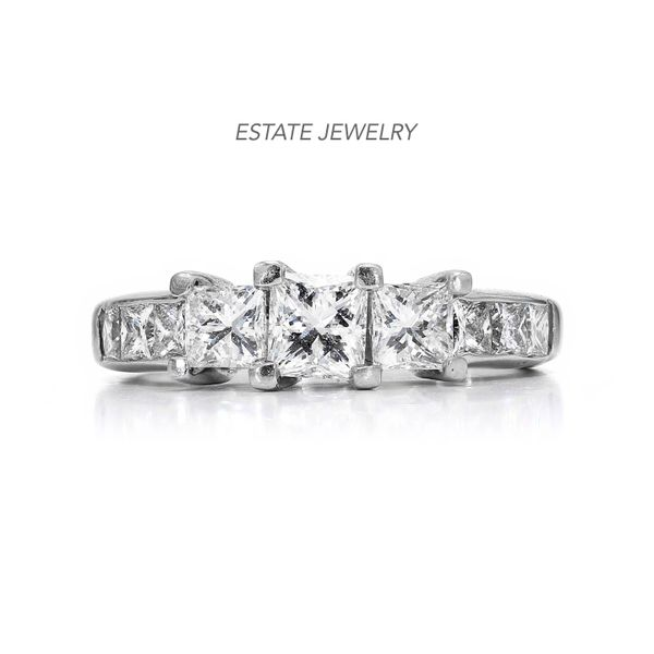 Estate The Leo 18K Platinum 1.52ctw F-G/VS1-VS2 3-Stone Princess Cut Diamond Raleigh Diamond Fine Jewelry Raleigh, NC