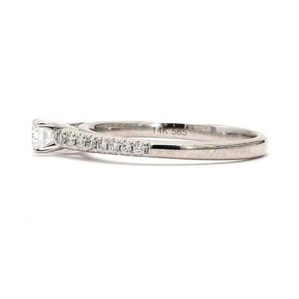 14K White Gold 0.34ctw H/SI1 Accented Shank Diamond Ring Image 2 Raleigh Diamond Fine Jewelry Raleigh, NC