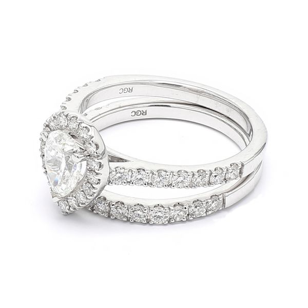 14K White Gold 1.68ctw Pear Halo Diamond Set Size 7 Image 2 Raleigh Diamond Fine Jewelry Raleigh, NC
