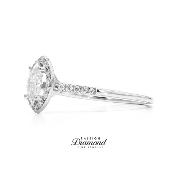 14K White Gold 0.54ctw Marquise Halo Diamond Engagement Ring Image 2 Raleigh Diamond Fine Jewelry Raleigh, NC