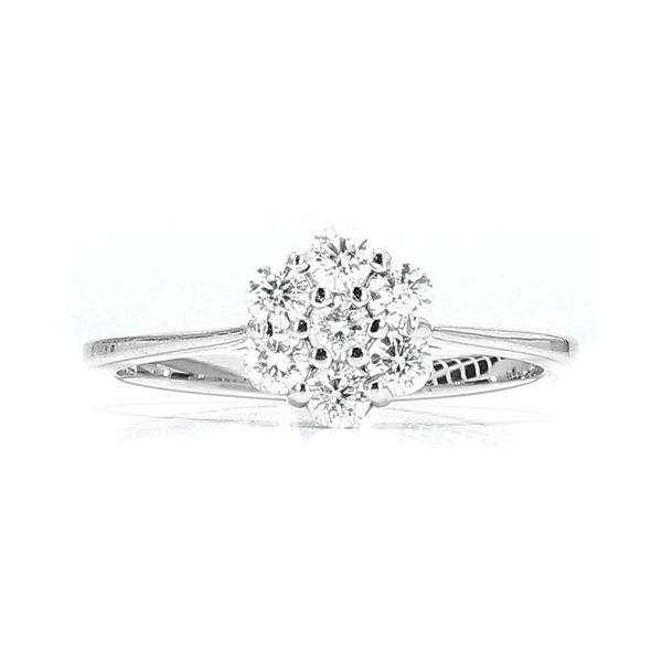 14K White Gold 0.50ctw Flower Cluster Diamond Engagement Ring Size 7.0 Raleigh Diamond Fine Jewelry Raleigh, NC