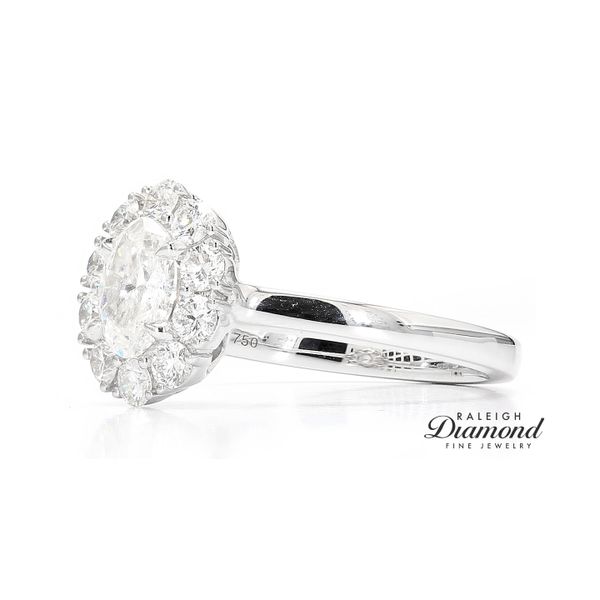 18K White Gold 1.34ctw Halo Diamond Engagement Ring Image 2 Raleigh Diamond Fine Jewelry Raleigh, NC