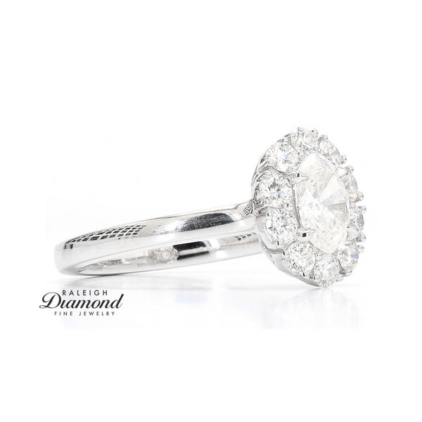 18K White Gold 1.34ctw Halo Diamond Engagement Ring Image 3 Raleigh Diamond Fine Jewelry Raleigh, NC