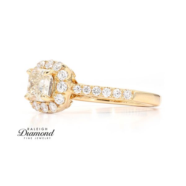 14K Yellow Gold 1.51ctw Halo Diamond Engagement Ring Image 2 Raleigh Diamond Fine Jewelry Raleigh, NC