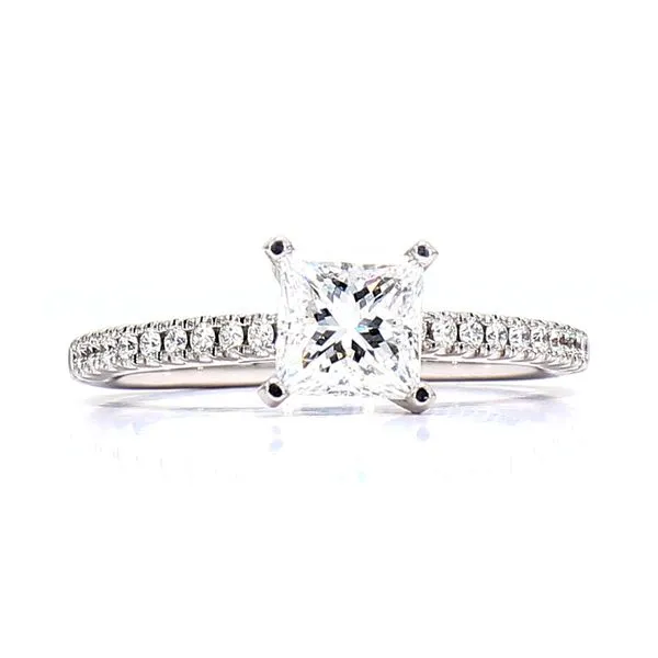 14K White Gold 1.18ctw E/SI2 Accented Princess Natural GIA Diamond Ring Raleigh Diamond Fine Jewelry Raleigh, NC