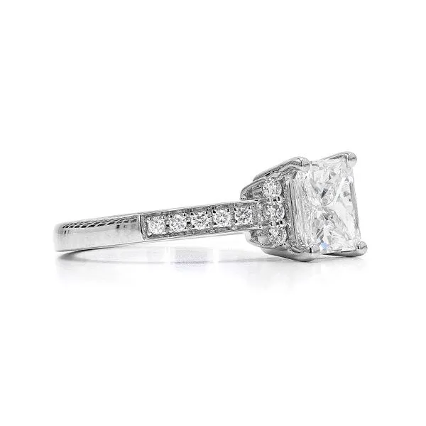 14K White Gold 1.16ctw H/SI1 Radiant Diamond Ring Image 3 Raleigh Diamond Fine Jewelry Raleigh, NC