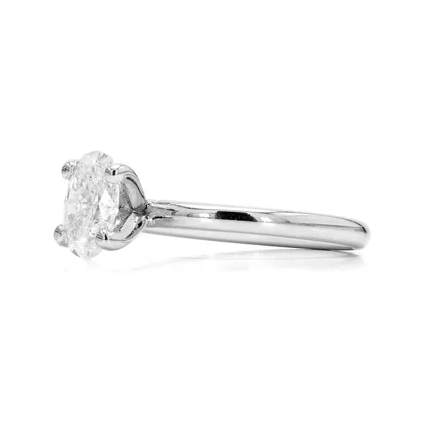 14K White Gold 0.90ctw F/SI1 Oval Diamond Solitaire Ring Image 2 Raleigh Diamond Fine Jewelry Raleigh, NC