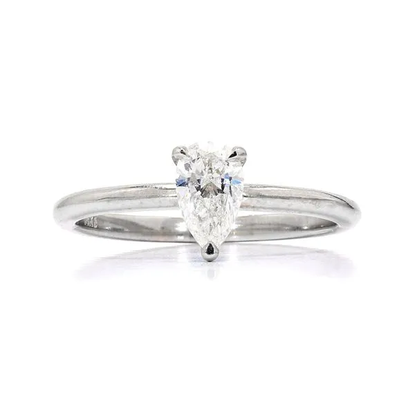 RD365 14K White Gold 0.50ctw E/SI1 Pear Solitaire Natural GIA Diamond Raleigh Diamond Fine Jewelry Raleigh, NC