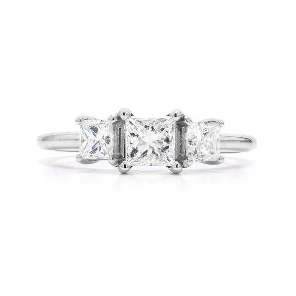 14K White Gold 1.19ctw Princess Cut 3 Stone Diamond Engagement Ring Raleigh Diamond Fine Jewelry Raleigh, NC