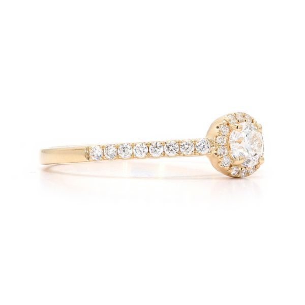 14K Yellow Gold 0.50ctw Round Diamond Halo Engagement Ring Image 3 Raleigh Diamond Fine Jewelry Raleigh, NC