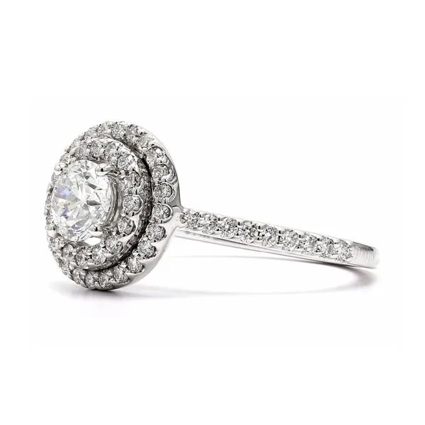 14K White Gold 1.21ctw D/I1 Double Halo GIA Diamond Engagement Ring Size 7 Image 2 Raleigh Diamond Fine Jewelry Raleigh, NC