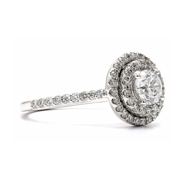14K White Gold 1.21ctw D/I1 Double Halo GIA Diamond Engagement Ring Size 7 Image 3 Raleigh Diamond Fine Jewelry Raleigh, NC