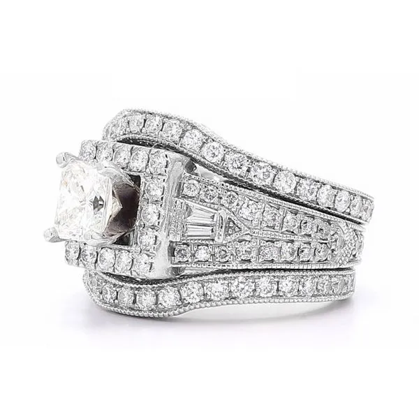 Estate Neil Lane 14K White Gold 1.60ctw Radiant Diamond Set Size 4.75 Image 2 Raleigh Diamond Fine Jewelry Raleigh, NC