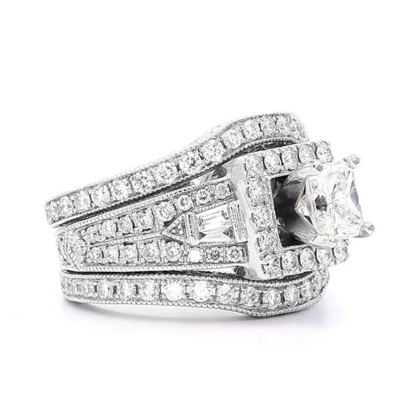 Estate Neil Lane 14K White Gold 1.60ctw Radiant Diamond Set Size 4.75 Image 3 Raleigh Diamond Fine Jewelry Raleigh, NC