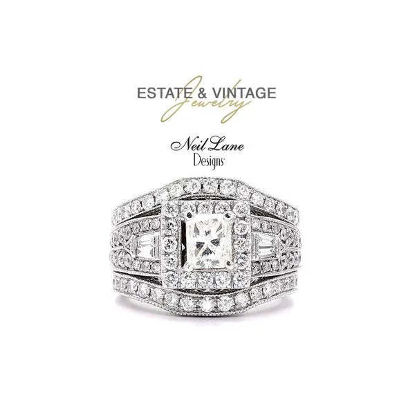 Estate Neil Lane 14K White Gold 1.60ctw Radiant Diamond Set Size 4.75 Raleigh Diamond Fine Jewelry Raleigh, NC