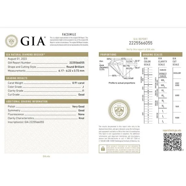 14K Yellow Gold 0.91ctw J/I1 RBC Diamond GIA Certified Size 7 Image 2 Raleigh Diamond Fine Jewelry Raleigh, NC