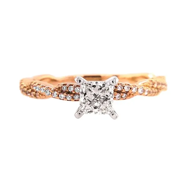 14K Yellow Gold 0.62ctw J/SI2 Twisted Shank Diamond Engagement Ring Size 6.75 Raleigh Diamond Fine Jewelry Raleigh, NC
