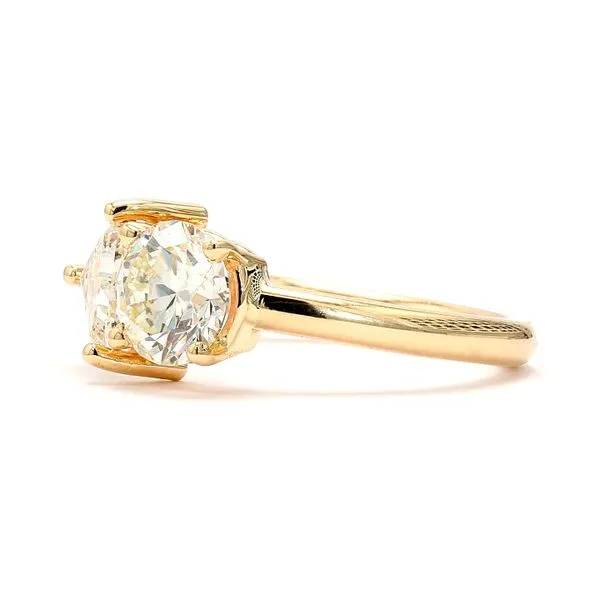 14K Yellow Gold 1.58ctw L/VS2 2-Stone RBC Diamond Engagement Ring Size 6 Image 2 Raleigh Diamond Fine Jewelry Raleigh, NC
