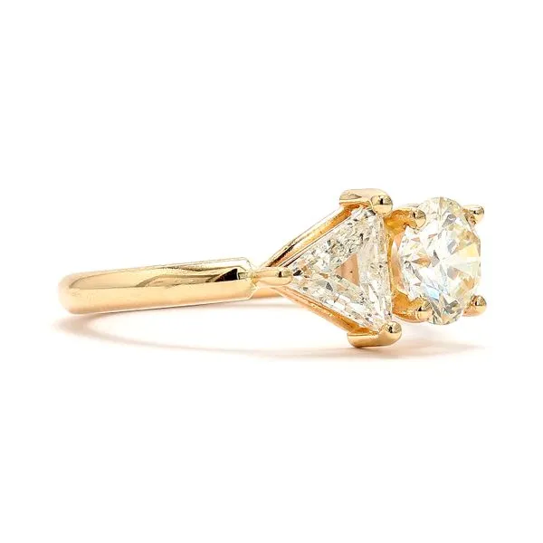 14K Yellow Gold 1.58ctw L/VS2 2-Stone RBC Diamond Engagement Ring Size 6 Image 3 Raleigh Diamond Fine Jewelry Raleigh, NC