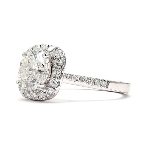 14K White Gold 3.00ctw J/I2 RBC Halo GIA Diamond Image 2 Raleigh Diamond Fine Jewelry Raleigh, NC