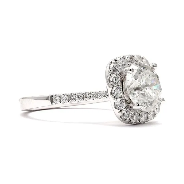 14K White Gold 3.00ctw J/I2 RBC Halo GIA Diamond Image 3 Raleigh Diamond Fine Jewelry Raleigh, NC