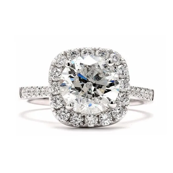 14K White Gold 3.00ctw J/I2 RBC Halo GIA Diamond Raleigh Diamond Fine Jewelry Raleigh, NC