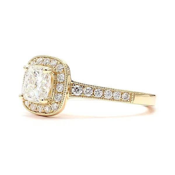 14K Yellow Gold 1.29ctw F/SI1 Radiant + Accent/Halo RBC Diamond Ring Image 2 Raleigh Diamond Fine Jewelry Raleigh, NC