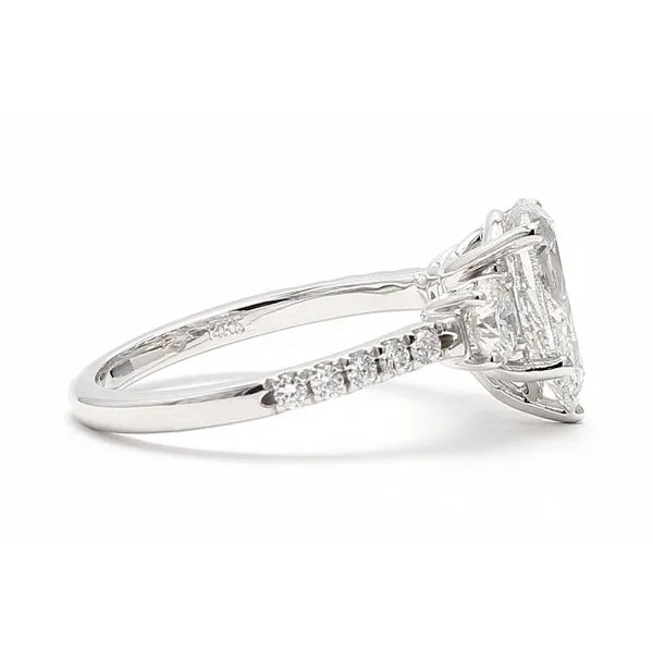 14K White Gold 2.43ctw H/SI2 3-Stone Pear Brilliant Diamond Ring GIA Inscribed Image 3 Raleigh Diamond Fine Jewelry Raleigh, NC