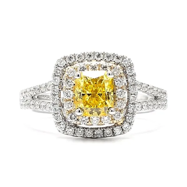 14K White & Yellow Gold 1.52ctw SI1 Radiant Yellow Diamond Engagement Ring Size 6 Raleigh Diamond Fine Jewelry Raleigh, NC