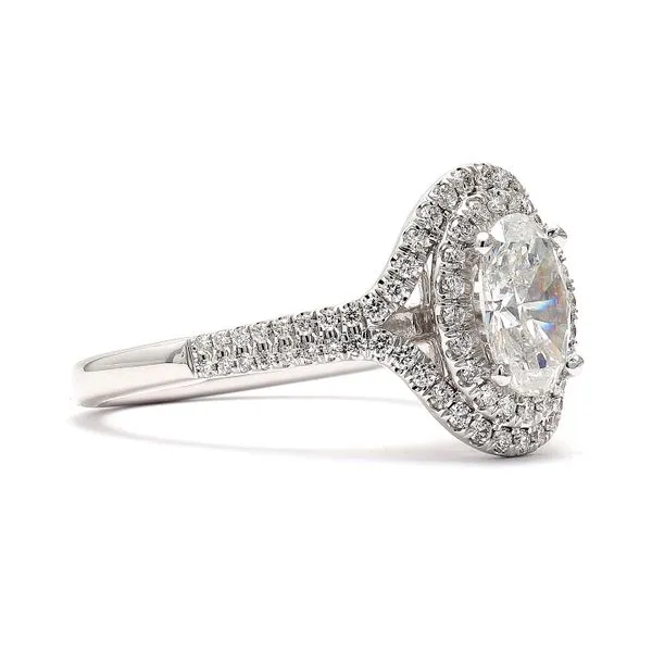 14K White Gold 1.38ctw G/I1 GIA Oval Diamond Ring Image 3 Raleigh Diamond Fine Jewelry Raleigh, NC