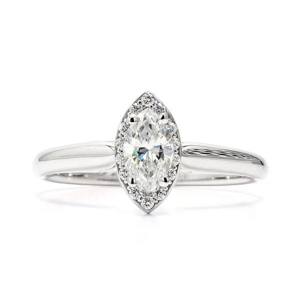 14K White Gold 0.87ctw H/VS1 Marquise Halo GIA Raleigh Diamond Fine Jewelry Raleigh, NC