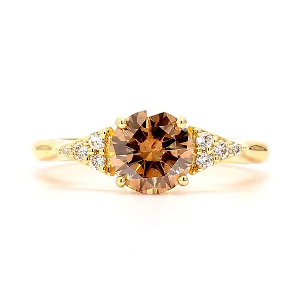 18K Yelow Gold 1.22ctw I2/VG Natural Orange-Brown GIA Certified Diamnd Ring Raleigh Diamond Fine Jewelry Raleigh, NC