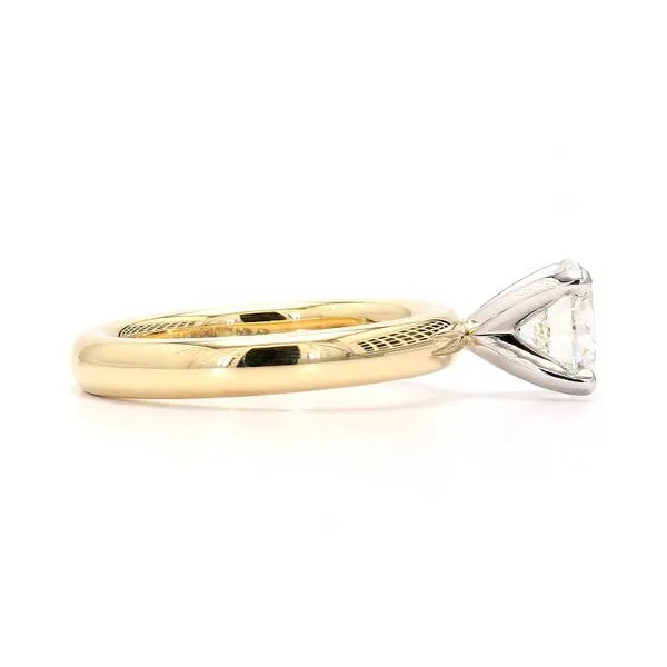 18K Yellow Gold & Platinum 1.50ctw RBC H/SI2 GIA Diamond in RD365 3.0mm Solitaire Engagement Ring Size 6 Image 2 Raleigh Diamond Fine Jewelry Raleigh, NC