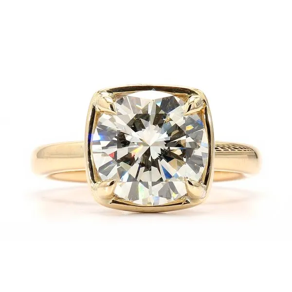 18K Yellow Gold 3.27ctw N/SI1 RBC Vintage GIA Diamond Engagement Ring Size 6.25 Raleigh Diamond Fine Jewelry Raleigh, NC