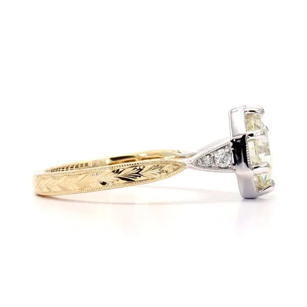 14K Whie & Yellow Gold 2.16ctw N/SI1 Old Euro GIA Diamond Ring Image 2 Raleigh Diamond Fine Jewelry Raleigh, NC