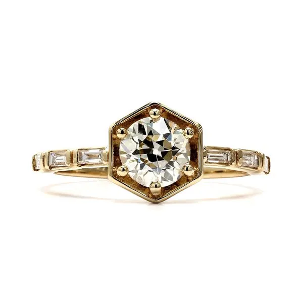 14K Yellow Gold 1.19ctw N/VS2 Antique Old Euro Ring GIA Certified Raleigh Diamond Fine Jewelry Raleigh, NC