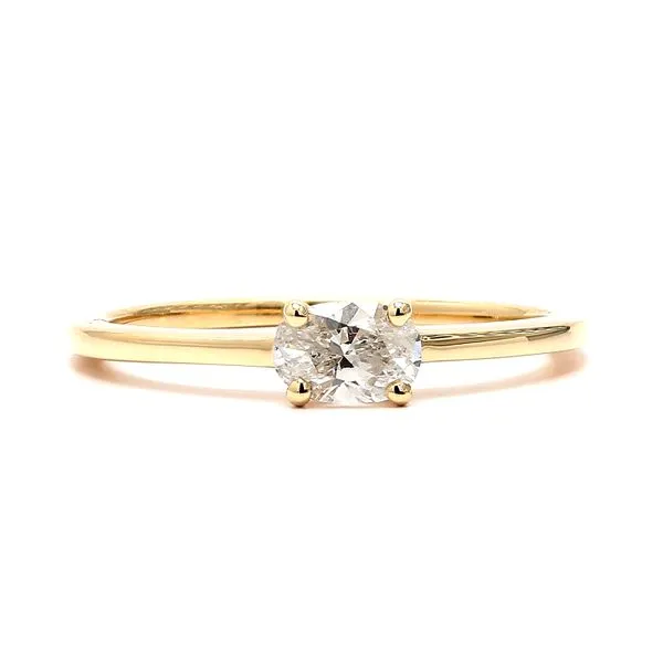 14K Yellow Gold 0.38ctw G-H/SI2 Oval Natural Solitaire Diamond Engagement Ring Size 6.75 Raleigh Diamond Fine Jewelry Raleigh, NC