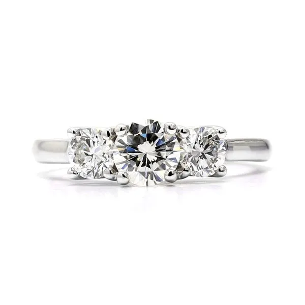 14K White Gold 1.22ctw I/SI2 3-Stone RBC Diamond Engagement Ring Size 7 Raleigh Diamond Fine Jewelry Raleigh, NC