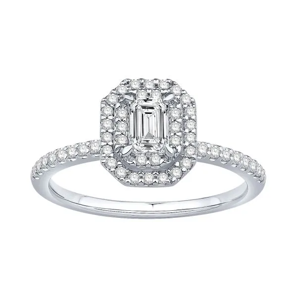14K White Gold 0.98ctw Emerald Cut Diamond Engagement Ring - Size 7 Raleigh Diamond Fine Jewelry Raleigh, NC