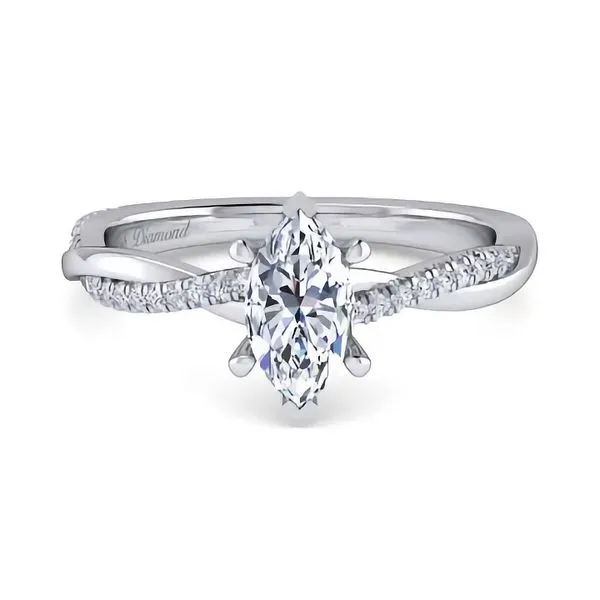 14K White Gold 1.14ctw I/SI1 Marquise Diamond Twisted Shank Engagement Ring Size 7.5 Raleigh Diamond Fine Jewelry Raleigh, NC