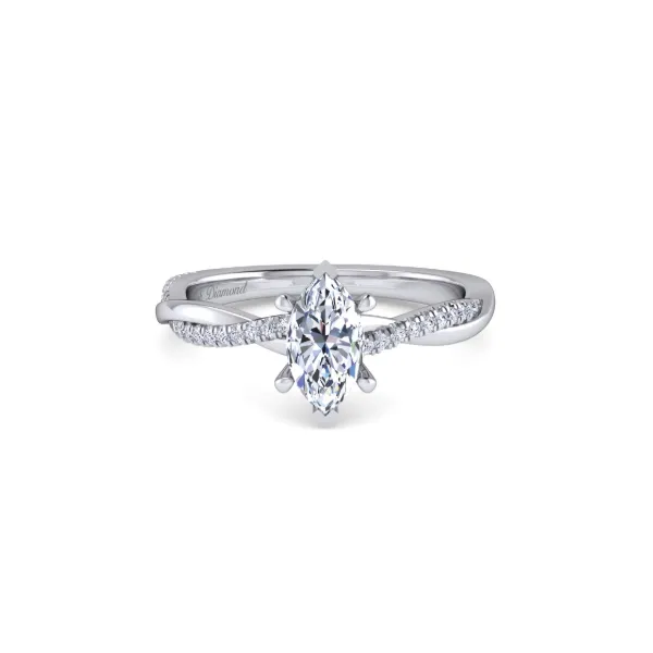 14K White Gold 1.14ctw I/SI1 Marquise Diamond Twisted Shank Engagement Ring Size 7.5 Raleigh Diamond Fine Jewelry Raleigh, NC
