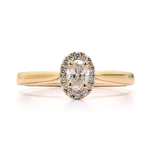 10K Yellow Gold 0.25ctw Oval Center Stone 0.33ctw Diamond Engagement Ring Size 7 Image 2 Raleigh Diamond Fine Jewelry Raleigh, NC