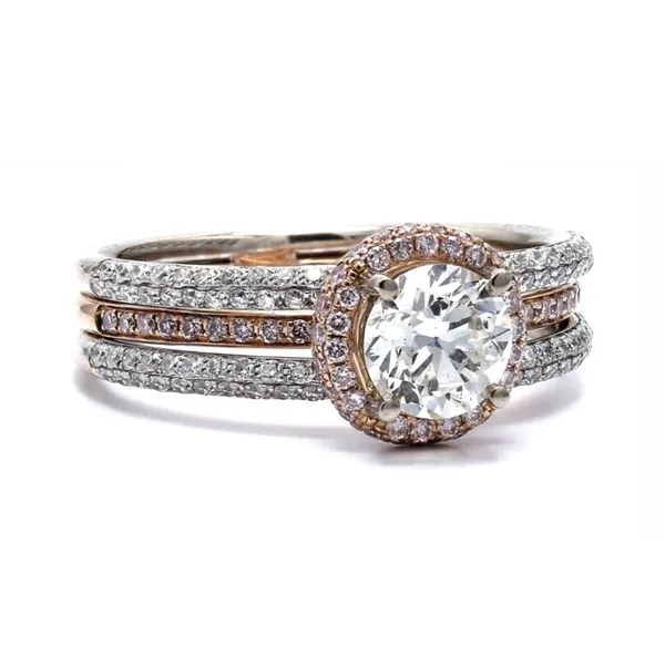 Estate 18K Rose & White Gold 1.05ctw F/VS2 Diamond Size 6.5 Image 3 Raleigh Diamond Fine Jewelry Raleigh, NC