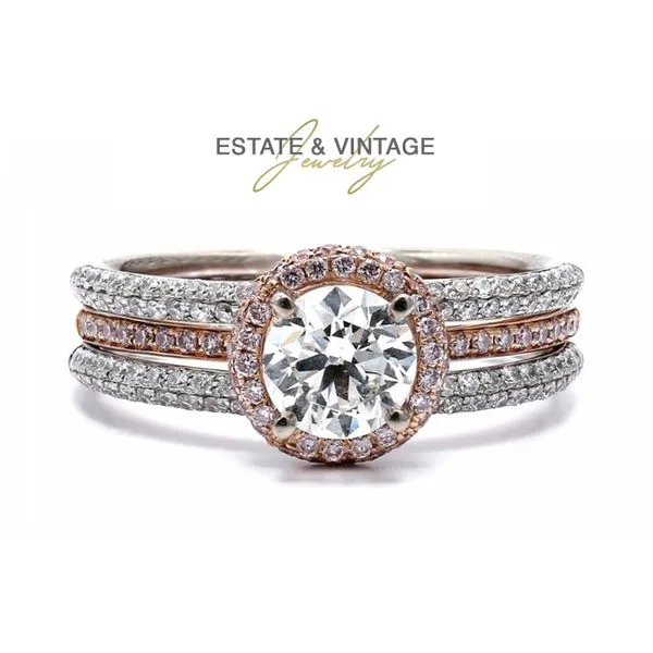 Estate 18K Rose & White Gold 1.05ctw F/VS2 Diamond Size 6.5 Raleigh Diamond Fine Jewelry Raleigh, NC