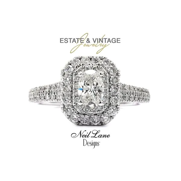 Estate Neil Lane 14K White Gold 2.03ctw Oval 2-Tier Diamond Engagement Ring Raleigh Diamond Fine Jewelry Raleigh, NC