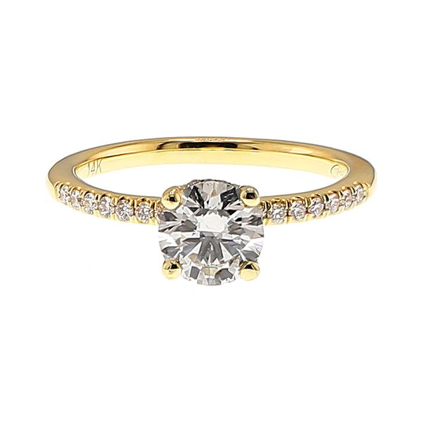 14K Yellow Gold 1.00ct I/SI1 RBC Diamond Hidden Halo 0.16ctw Engagement Ring Sz 6.5 Raleigh Diamond Fine Jewelry Raleigh, NC