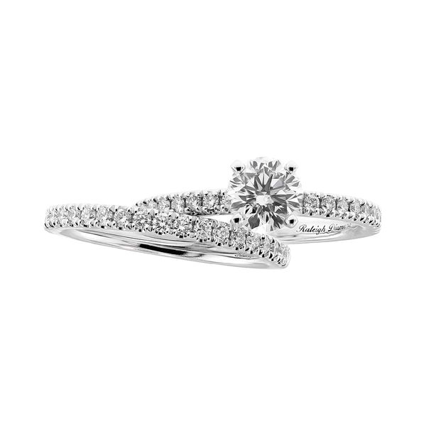 14K White Gold 1.27ctw RBC Diamond Bridal Set Engagement Ring + Accented Band Sz 6 Raleigh Diamond Fine Jewelry Raleigh, NC